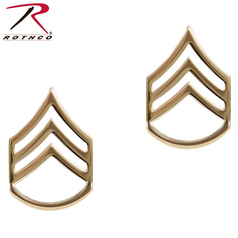 ★カートで割引対象品★【ネコポス便対応】ROTHCO ロスコ 1644 Private Insignia 米陸軍二等軍曹階級章 ゴールド【T】