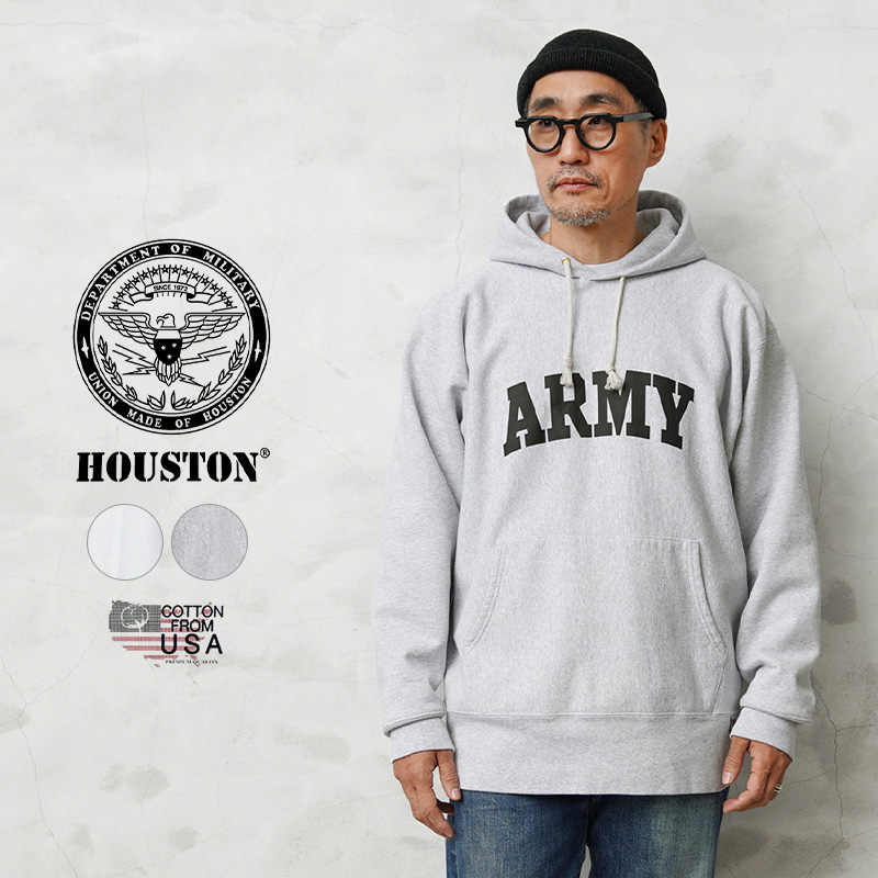☆大幅割引中☆HOUSTON ヒューストン 22268 U.S.コットン ARMY プリント フーディー スウェットシャツ 【T】【キャンペーン対象外】