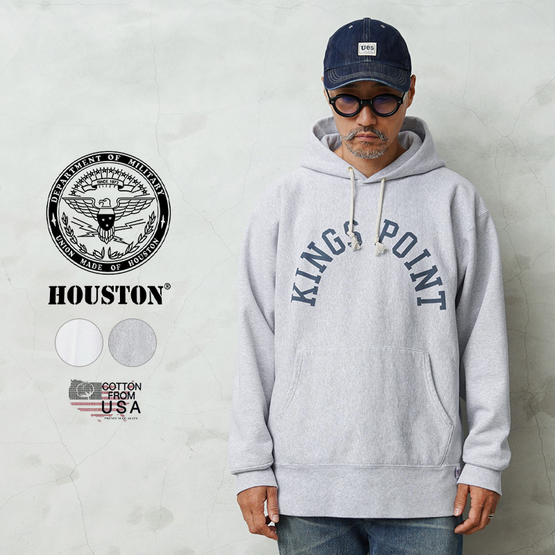 ☆大幅割引中☆HOUSTON ヒューストン 22325 U.S.コットン KINGS POINT プリント フーディー スウェットシャツ【T】