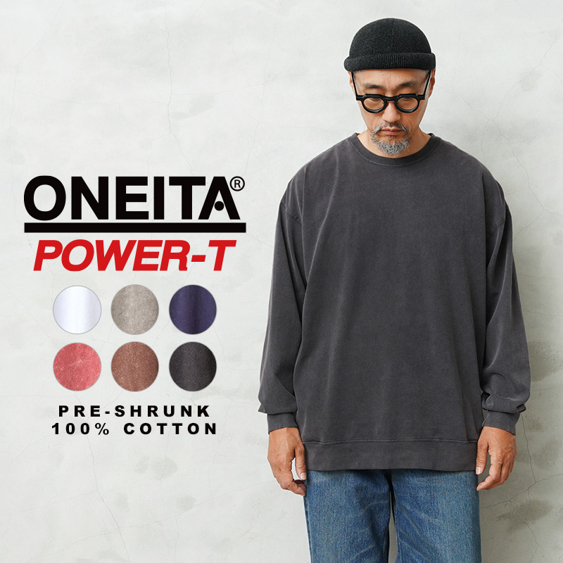 ☆大幅割引中☆【即日出荷対応】ONEITA オニータ 2523-013ON POWER-T パワーティー サイドポケット ロングスリーブ Tシャツ Chemi wash【T】【キャンペーン対象外】