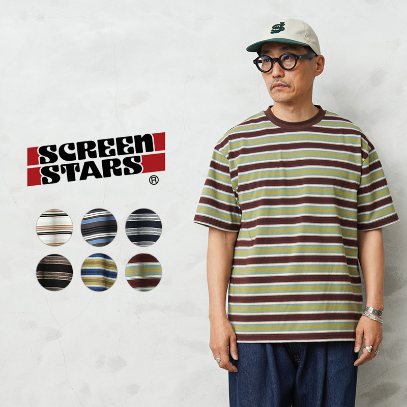 【即日出荷対応】SCREEN STARS スクリーンスターズ 2622-011SS MULTI BORDER S/S ボーダー Tシャツ【キャンペーン対象外】【T】