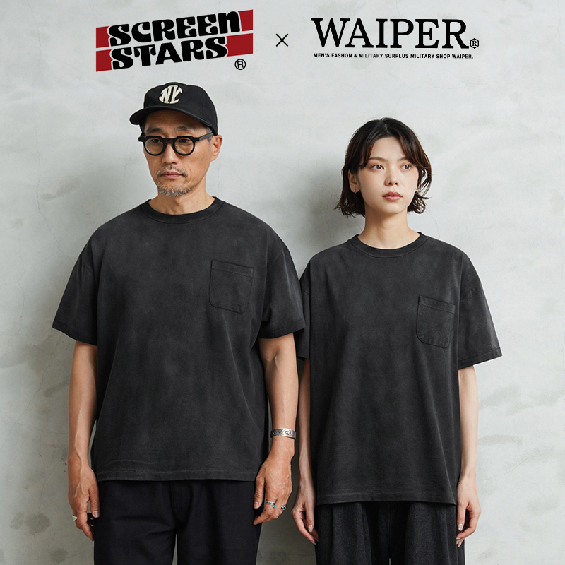 SCREEN STARS×WAIPER “Slack” S/S クルーネック ポケットTシャツ VINTAGE BLACK【2622-461WP】【キャンペーン対象外】【T】