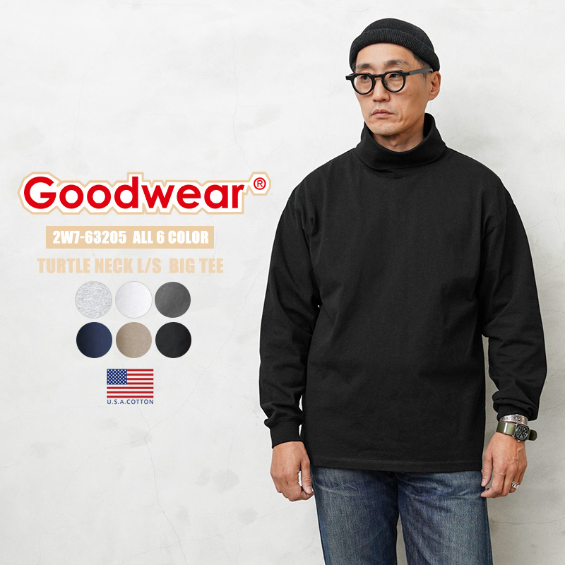 ★カートで割引対象品★【即日出荷対応】Goodwear グッドウェア 2W7-63205 USAコットン タートルネック ロングスリーブ BIG Tシャツ【T】