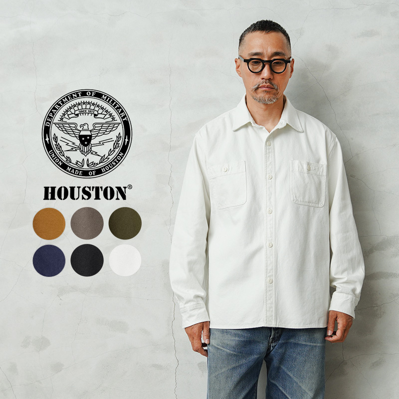 ★カートで割引対象品★HOUSTON ヒューストン 41254 SOLID VIYELLA SHIRT ソリッド ビエラシャツ【R】