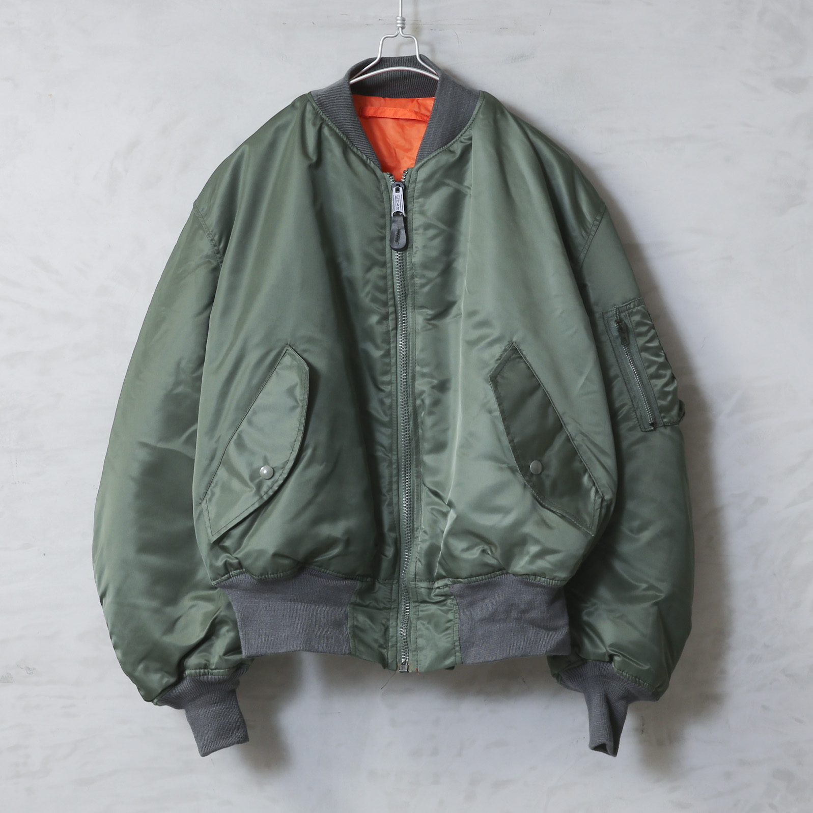 GREENBRIER IND.INC グリーンブライヤー社 MADE IN USA MIL-J82790 MA-1 フライトジャケット SAGE USED【00517】【T】【キャンペーン対象外】