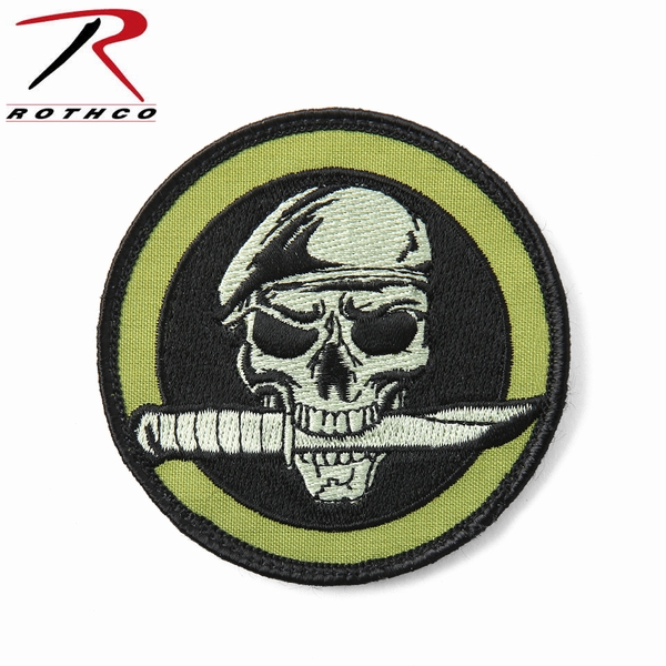 ★カートで割引対象品★【ネコポス便対応】ROTHCO ロスコ 72194 MILITARY SKULL KNIFE パッチ【T】