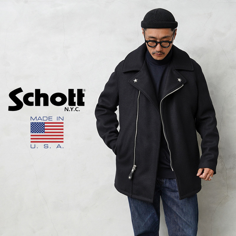 Schott ショット 766US メルトン ウール ジップ ピーコート MADE IN USA【7823954024】【キャンペーン対象外】【T】