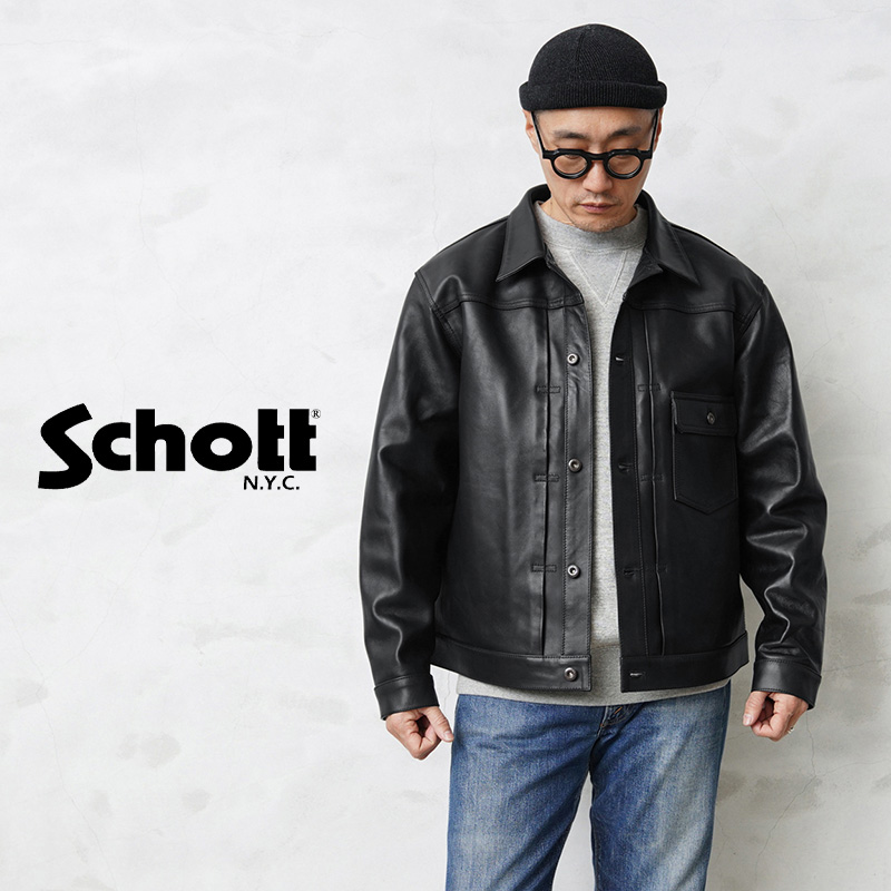 Schott ショット SHEEP LEATHER 1st T-BACK トラッカージャケット【7823950128】【キャンペーン対象外】【T】