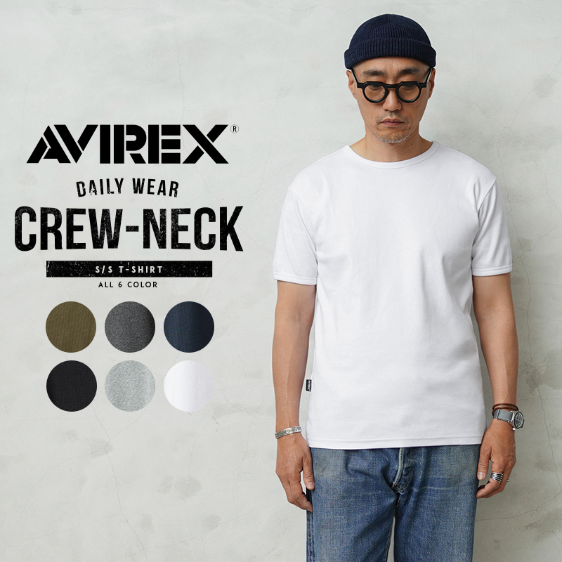 ポイント10倍！【ネコポス便対応】AVIREX アビレックス デイリーウエア 半袖 クルーネックTシャツ 6143502【7835934006】【キャンペーン対象外】【T】