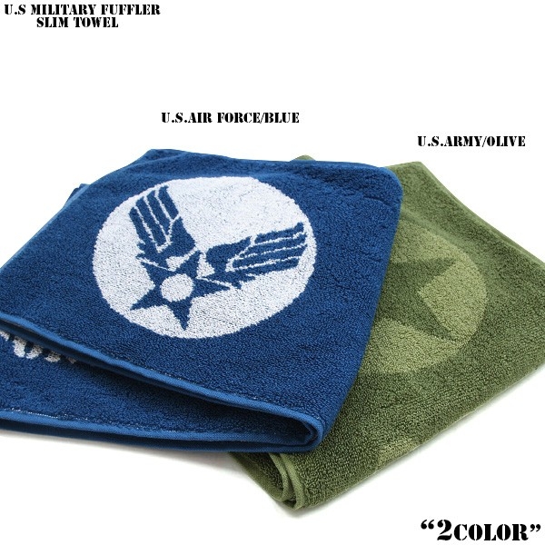 ★カートで割引対象品★新品 U.S MILITARY スリム マフラータオル2色【T】
