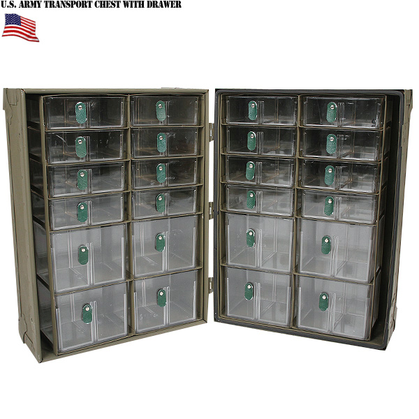 実物 新品 米軍トランスポートチェストwith 24ドロワー 米軍放出品 家具【キャンペーン対象外】【T】ミリタリー