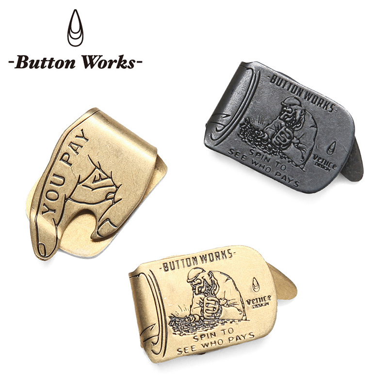 ★カートで割引対象品★【ネコポス便対応】【即日出荷対応】BUTTON WORKS ボタンワークス BW-0012 “YOU PAY”MONEY CLIP マネークリップ【T】