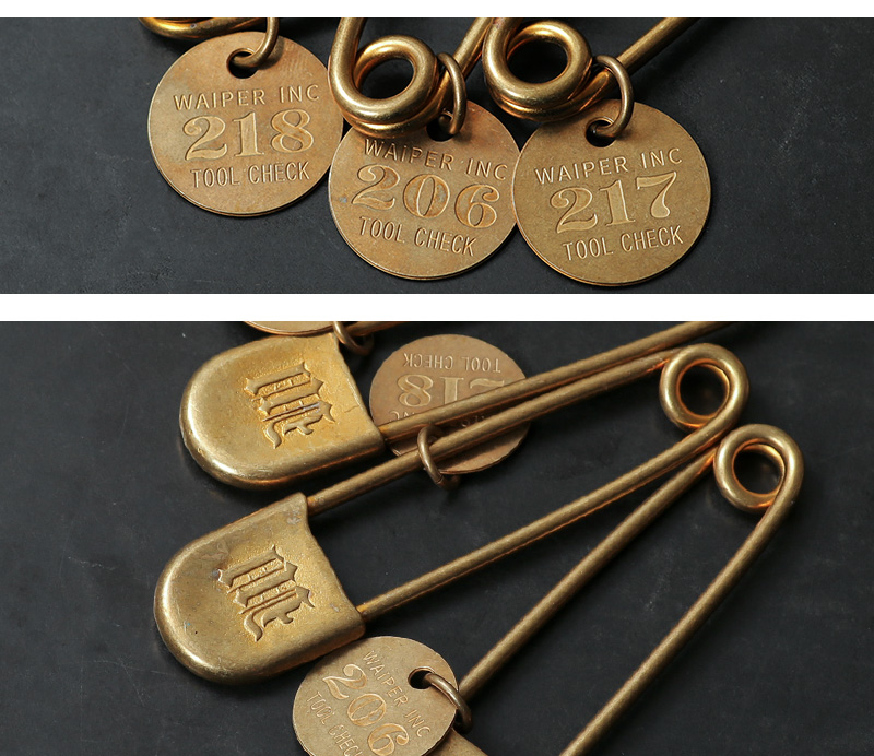 「GO」AT LAST&CO デニムボタンロゴ ランドリーピン BUTTON WORKS ボタンワークス WAIPER別注 LAUNDRY PIN