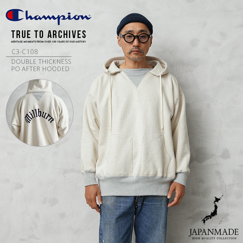【即日出荷対応】Champion チャンピオン C3-C108 ダブルシックネス プルオーバー アフターフーデッド スウェットシャツ 日本製【キャンペーン対象外】【T】