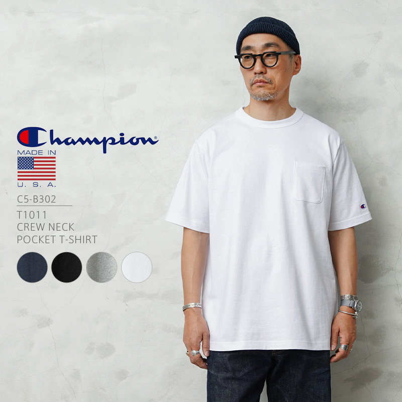 【即日出荷対応】Champion チャンピオン C5-B302 T1011 ポケットTシャツ MADE IN USA【キャンペーン対象外】【T】