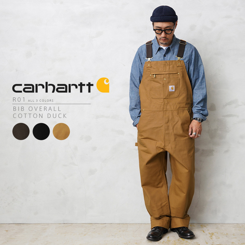 ★カートで割引対象品★Carhartt カーハート R01 BIB OVERALL COTTON DUCK ビブ オーバーオール コットンダック【T】