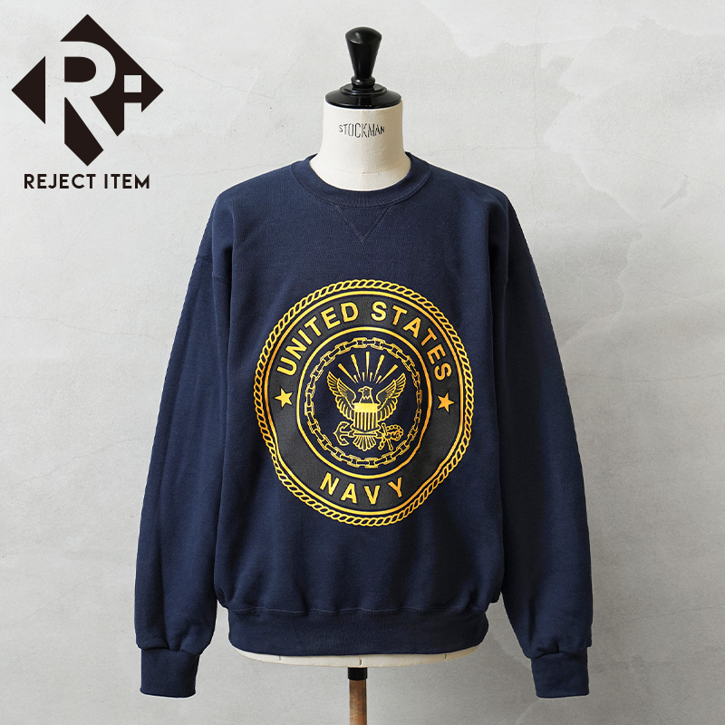 リジェクト 訳あり品 デッドストック 米軍 U.S.NAVY OFFICIAL LICENSE トレーニング用 スウェットシャツ MADE BY SOFFE【キャンペーン対象外】【I】