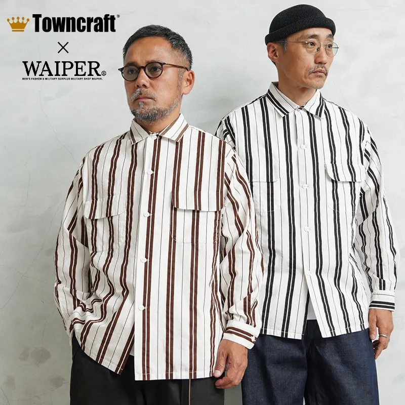 【即日出荷対応】WAIPER×TOWN CRAFT DR26S004WP 60's STRIPE BOX SHIRTS ストライプ ボックスシャツ【キャンペーン対象外】【T】