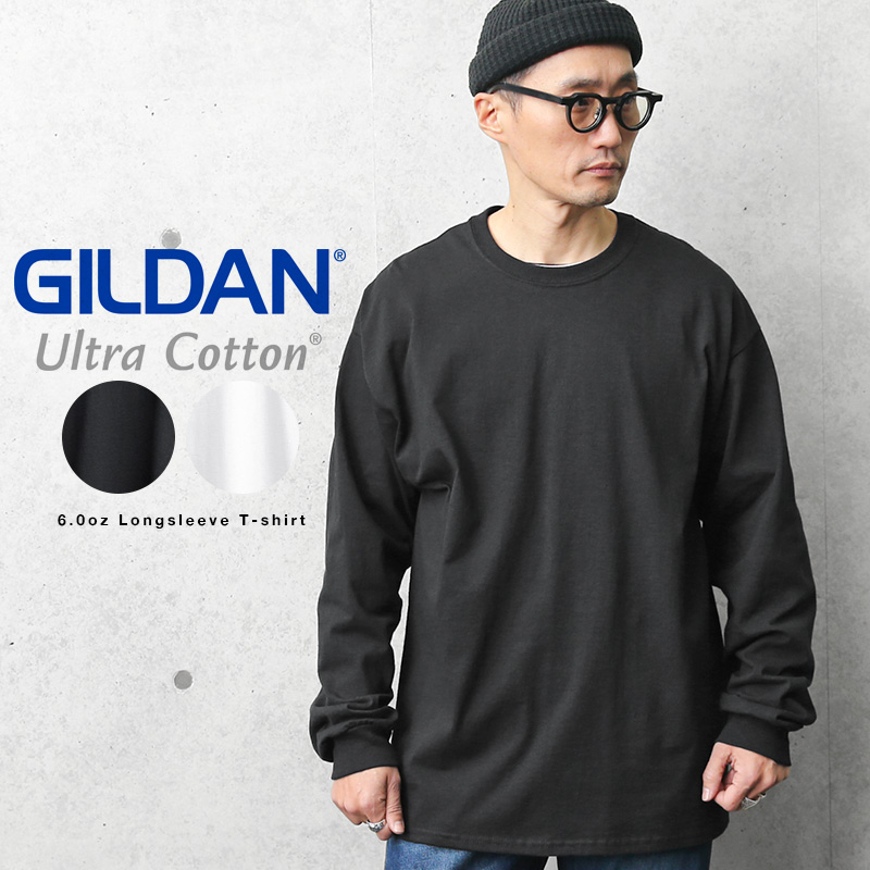 【メーカー取次】GILDAN ギルダン 2400 Ultra Cotton 6.0oz 長袖 クルーネックTシャツ American Fit【キャンペーン対象外】【T】