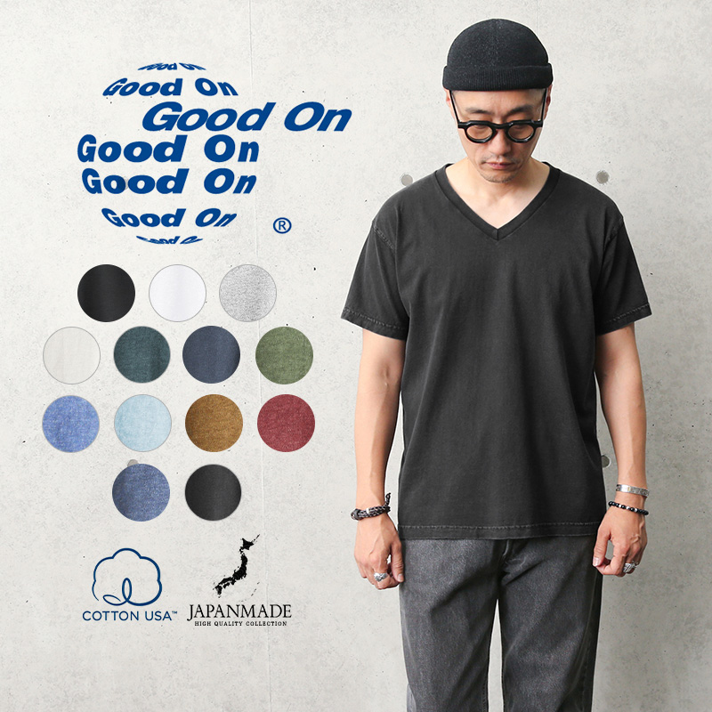 Good On グッドオン GOST-1001 S/S  VネックTシャツ 5.5oz 日本製【T】【Sx】