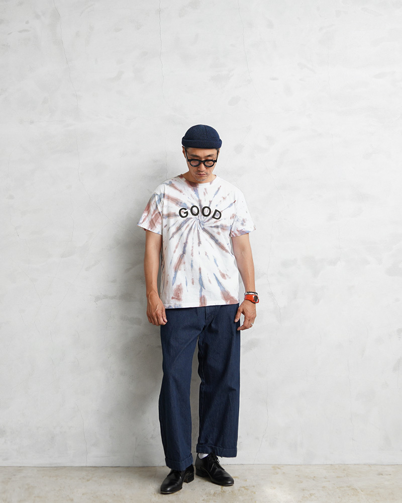 美品】NICENESS 柿乃葉 Ex K.PERRY Blue うっ 柿柄スウェット 