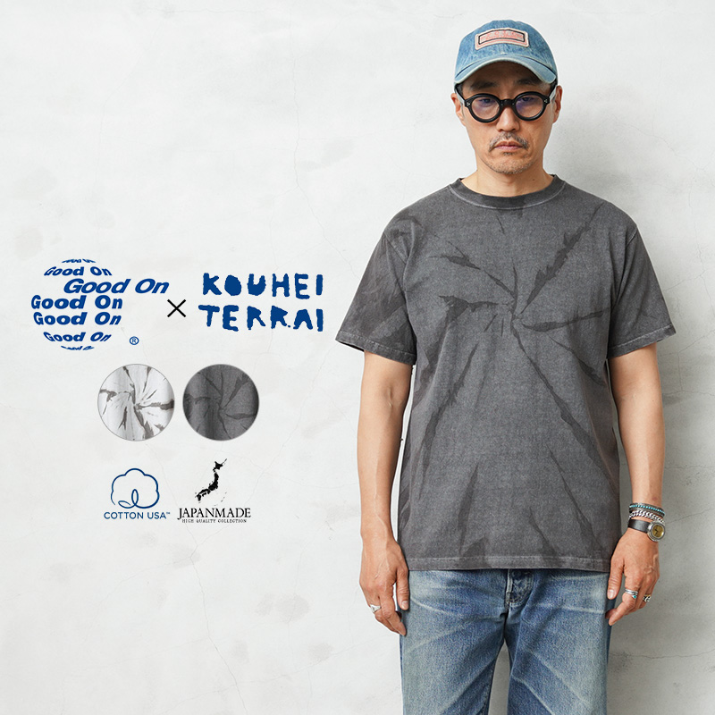 【即日出荷対応】Good On×KOUHEI TERRAI KTER-2601 柿渋弁柄 渦 S/S クルーネックTシャツ 日本製【キャンペーン対象外】【T】