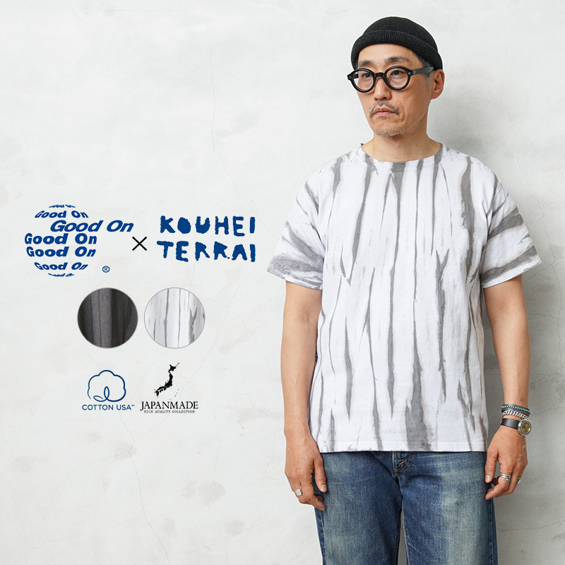 【即日出荷対応】Good On×KOUHEI TERRAI KTER-2602 柿渋弁柄 縦 S/S クルーネックTシャツ 日本製【キャンペーン対象外】【T】