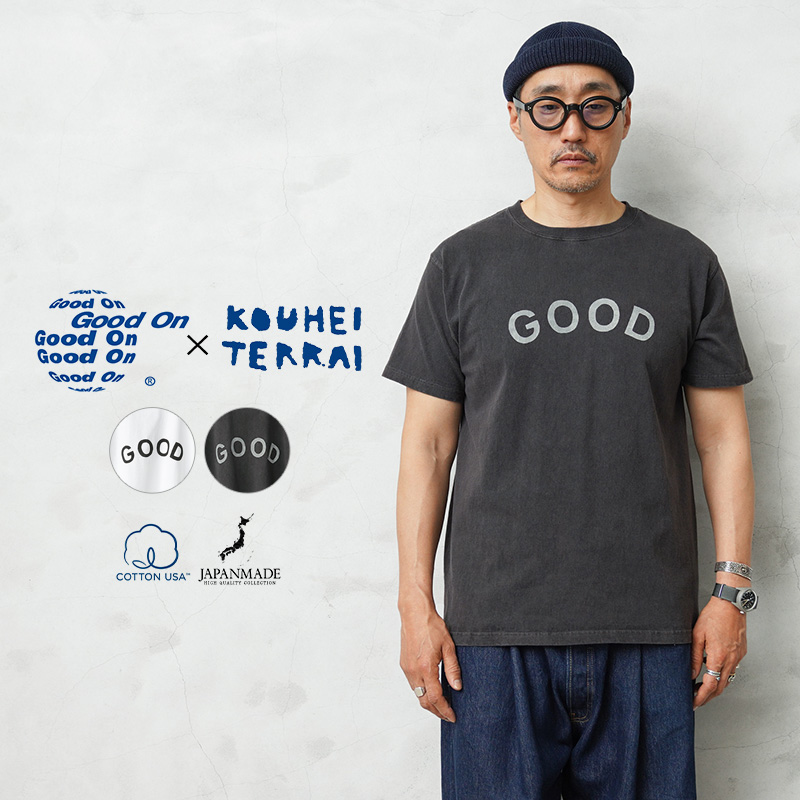 【即日出荷対応】Good On×KOUHEI TERRAI KTER-2608 HAND STENCIL PRINT S/S クルーネックTシャツ 日本製【キャンペーン対象外】【T】