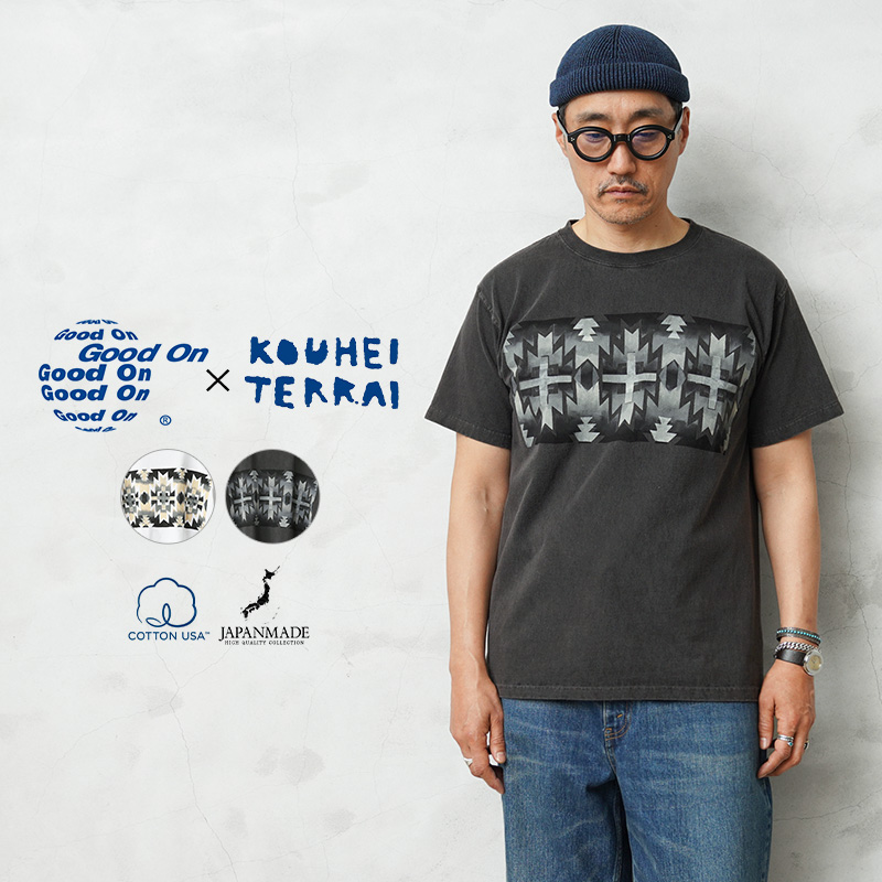 【即日出荷対応】Good On×KOUHEI TERRAI KTER-2609 NATIVE RUG PRINT S/S クルーネックTシャツ 日本製【キャンペーン対象外】【T】