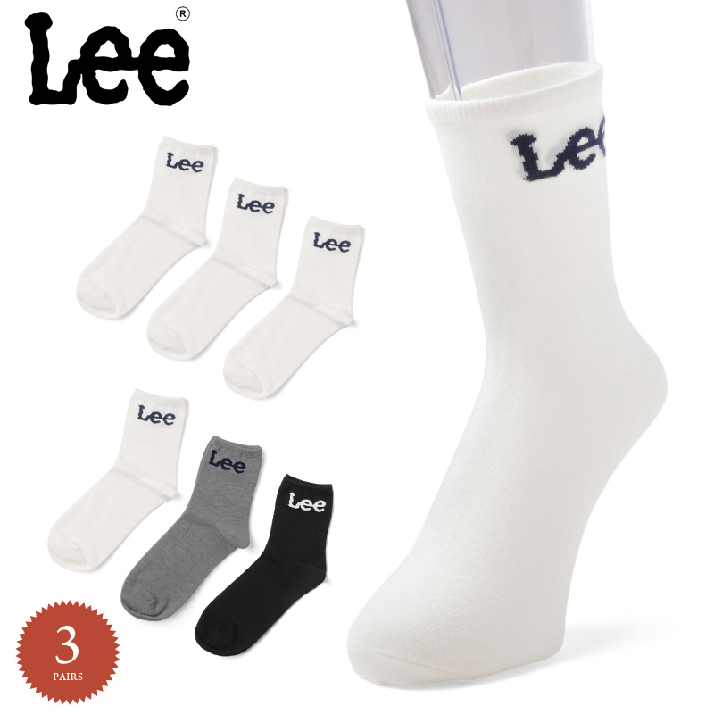 【ネコポス便対応】Lee リー LA0239 3P ロゴソックス 【キャンペーン対象外】【T】