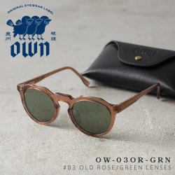 【即日出荷対応】OWN オウン OW-03OR-GRN #03 OLD ROSE / GREEN ボストンタイプ クリアフレーム グリーンレンズ サングラス【キャンペーン対象外】【T】