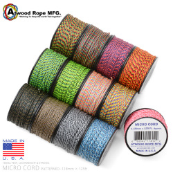 Atwood Rope Mfg アトウッド ロープ 1 18mm 125フィート Microコード Patterned パラコード パラシュートコード マイクロコード