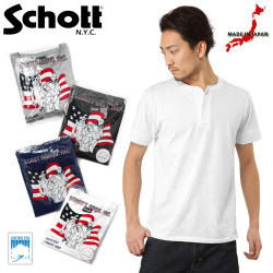 Schott ショット ヘンリーネック パックtシャツ