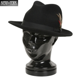 New York Hat ニューヨークハット 5319 Lite Felt Fedora ハット ブラック