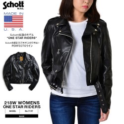 ★ポイント10倍★Schott ショット 218W WOMENS ラムレザー ONE STAR ライダースジャケット【7197】【キャンペーン対象外】【T】