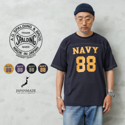 【即日出荷対応】A.G.SPALDING&BROS エージースポルディング&ブロス フットボールシャツ US NAVY 日本製【キャンペーン対象外】【T】