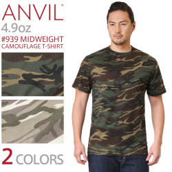 Anvil アンビル 939 Midweight 4 9oz S S カモフラージュ 半袖 Tシャツ アメリカンフィット