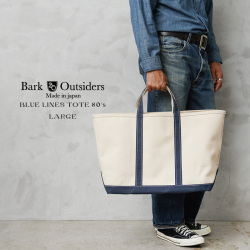 【即日出荷対応】BARK OUTSIDERS バークアウトサイダーズ BLUE LINES TOTE 80’s “Navy”Large トートバッグ 日本製【キャンペーン対象外】【T】