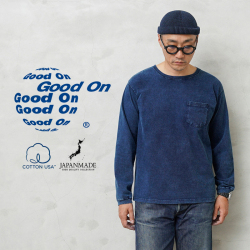 ★カートで割引対象品★【即日出荷対応】Good On グッドオン GOLT-1306IS L/S ポケット Tシャツ INDIGO SHAVE 日本製【Sx】【T】
