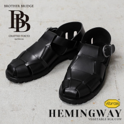 【即日出荷対応】BROTHER BRIDGE ブラザーブリッジ R011 HEMINGWAY VEGETABLE BLK / COW ヘミングウェイ カウレザー サンダル 日本製【キャンペーン対象外】【T】