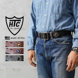 【即日出荷対応】HTC エイチティーシー END ONLY 1.75”カウレザー スタッズベルト MADE IN USA【キャンペーン対象外】【T】 