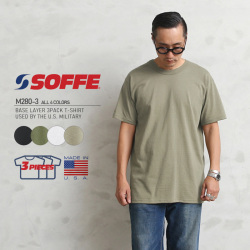 ★カートで割引対象品★SOFFE ソフィー M280-3 米軍使用 BASE LAYER 3PACK Tシャツ MADE IN USA【T】