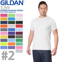 【ネコポス便対応】【メーカー取次】 GILDAN ギルダン 76000 Premium Cotton 5.3oz S/S アダルトTシャツ Japan Fit #2(106～295)【キャンペーン対象外】【T】