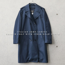 デッドストック イタリア軍 レディース トレンチコート ライナー付き ミリタリーファッション