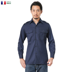 実物 新品 フランス軍 FRENCH NAVY COLOR ドレスシャツ ミリタリーファッション 軍服 軍放出品【キャンペーン対象外】【I】