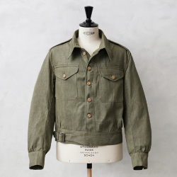実物 新品 デッドストック イギリス軍 1950年代製 ヴィンテージ グリーンデニム ジャケット【キャンペーン対象外】【I】ミリタリー