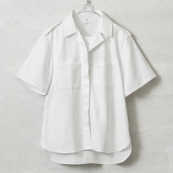 実物 新品 デッドストック イタリア軍 M.M. ホワイト サービス オープンカラーシャツ【キャンペーン対象外】【I】
