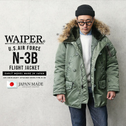 米軍 Vintage N 3bフライトジャケット リアルファー 日本製 Waiper Inc ミリタリージャケット 米軍 Vintage N 3bフライトジャケット リアルファー 日本製 Waiper Inc ミリタリージャケット