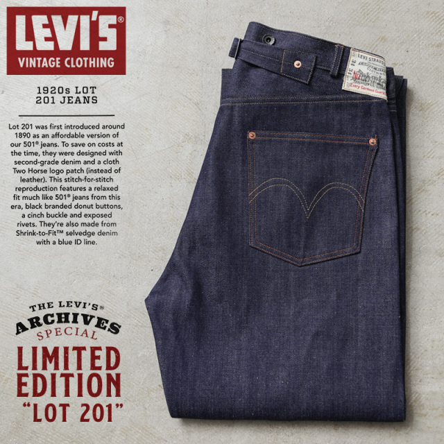 LEVI’S VINTAGE CLOTHING 001L8-0000 1920’s LOT 201 ジーンズ RIGID 日本製【キャンペーン対象外】【T】