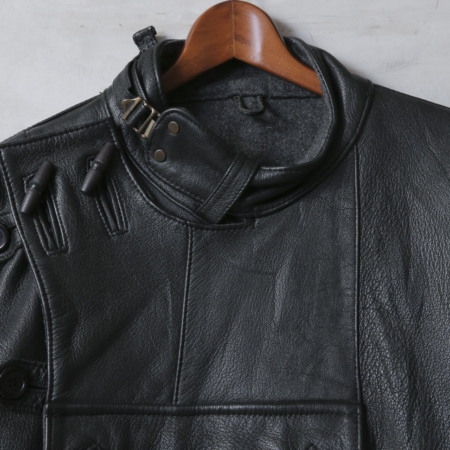 スウェーデン軍タイプ レザーモーターサイクルJKT USED【00576】 